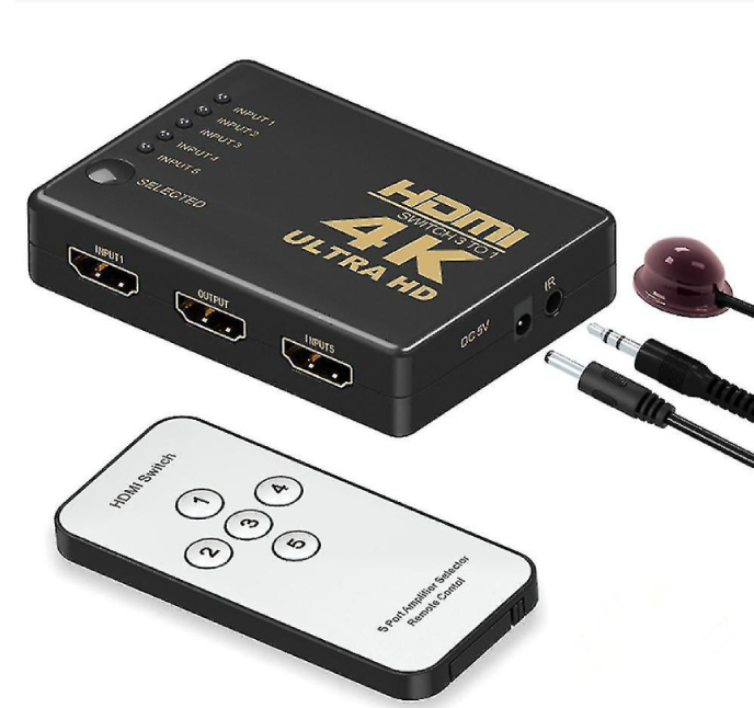  HDMI Switch with Remote 5 In - 1 Out  